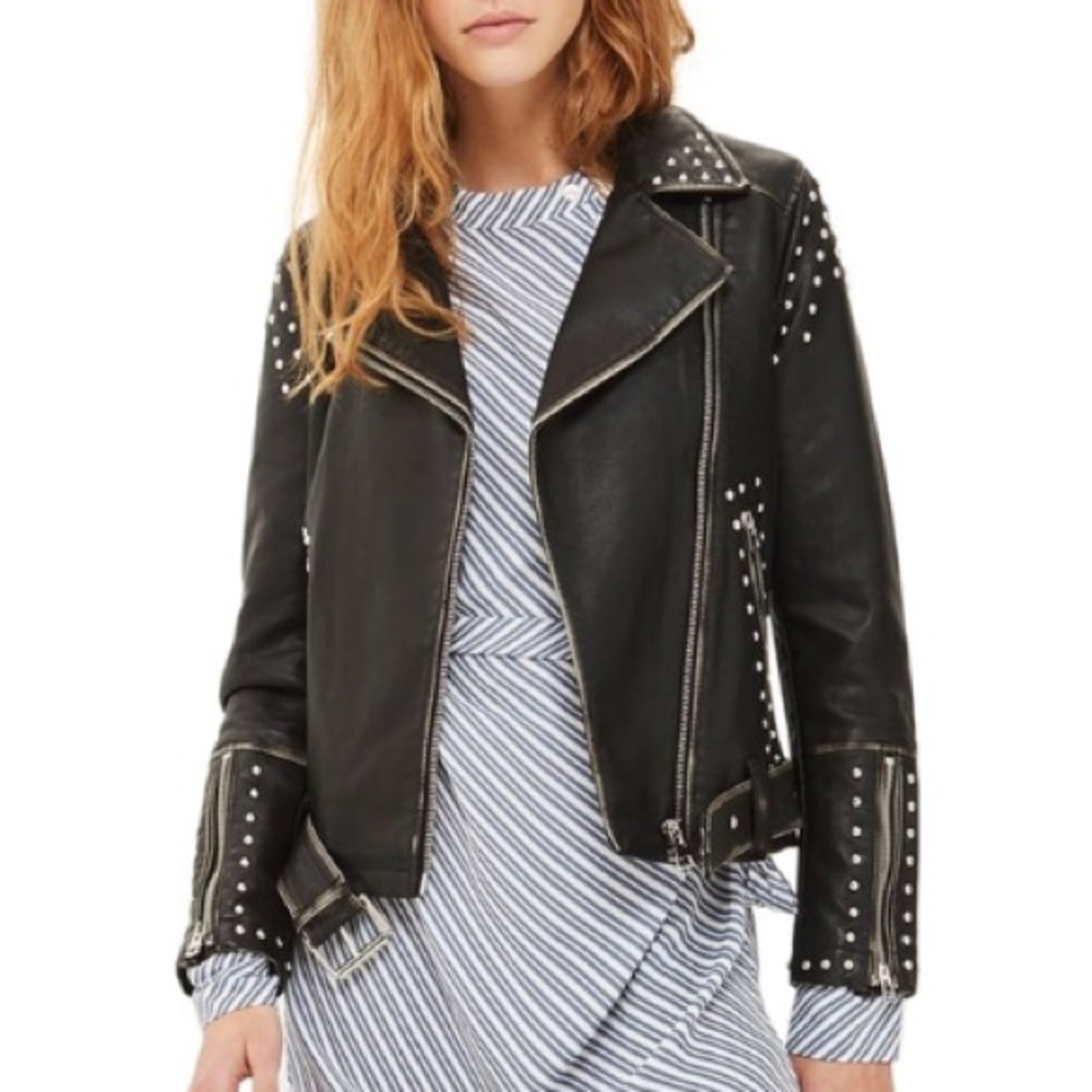 Topshop Studded Jacket - Picture 1 of 10